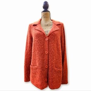Modern Soul Orange Women's Long Sleeve Button Up Jacket.